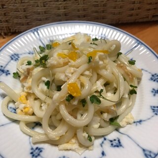 柚子皮とスプラウト、卵白の焼うどん